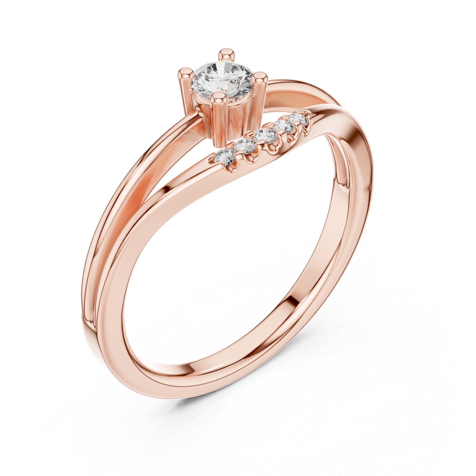  Rose Gold Serene Path Solitaire Right View