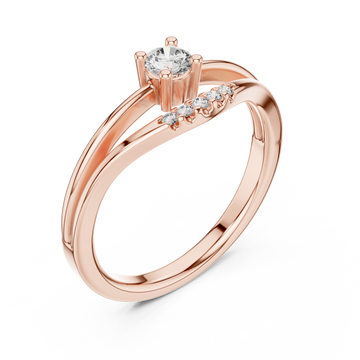  Rose Gold Serene Path Solitaire Right View