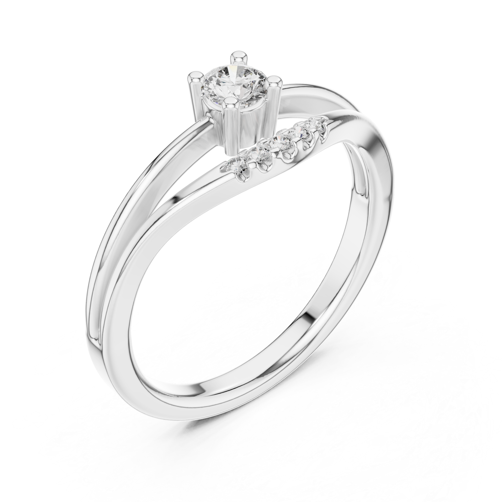  White Gold Serene Path Solitaire Right View