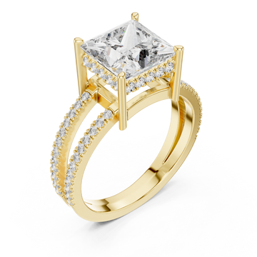 Gold Celestial Mirage Double Halo Band Ring Right View