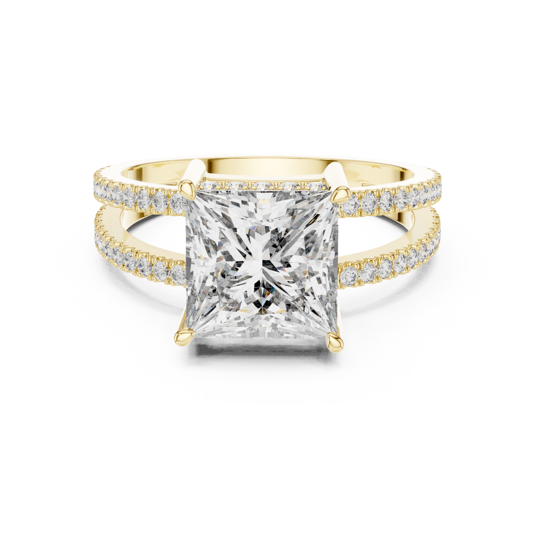 Gold Celestial Mirage Double Halo Band Ring Right View
