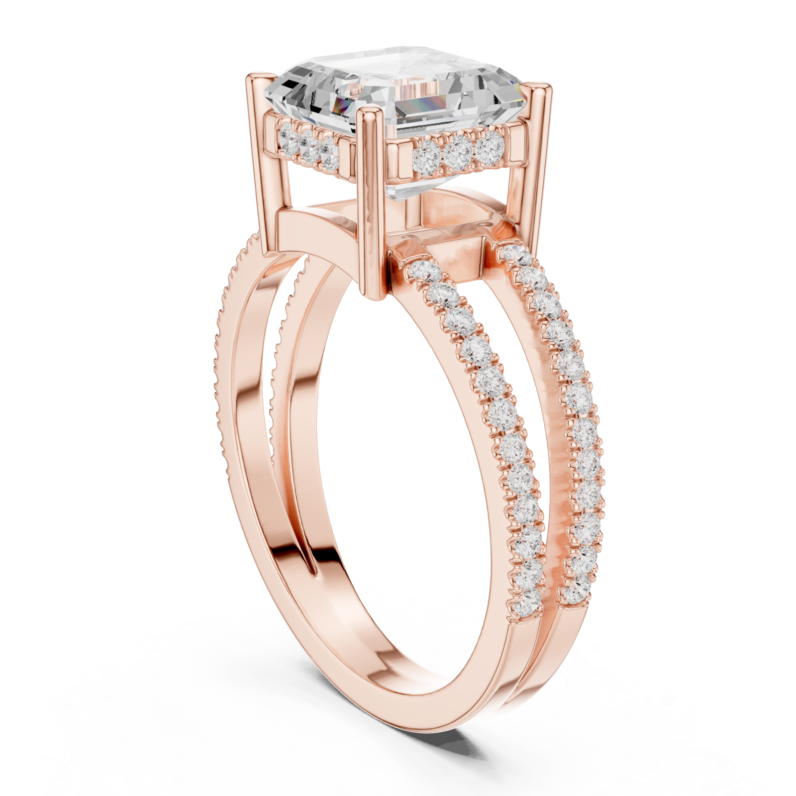 Rose Gold Celestial Grace Halo Ring Left View