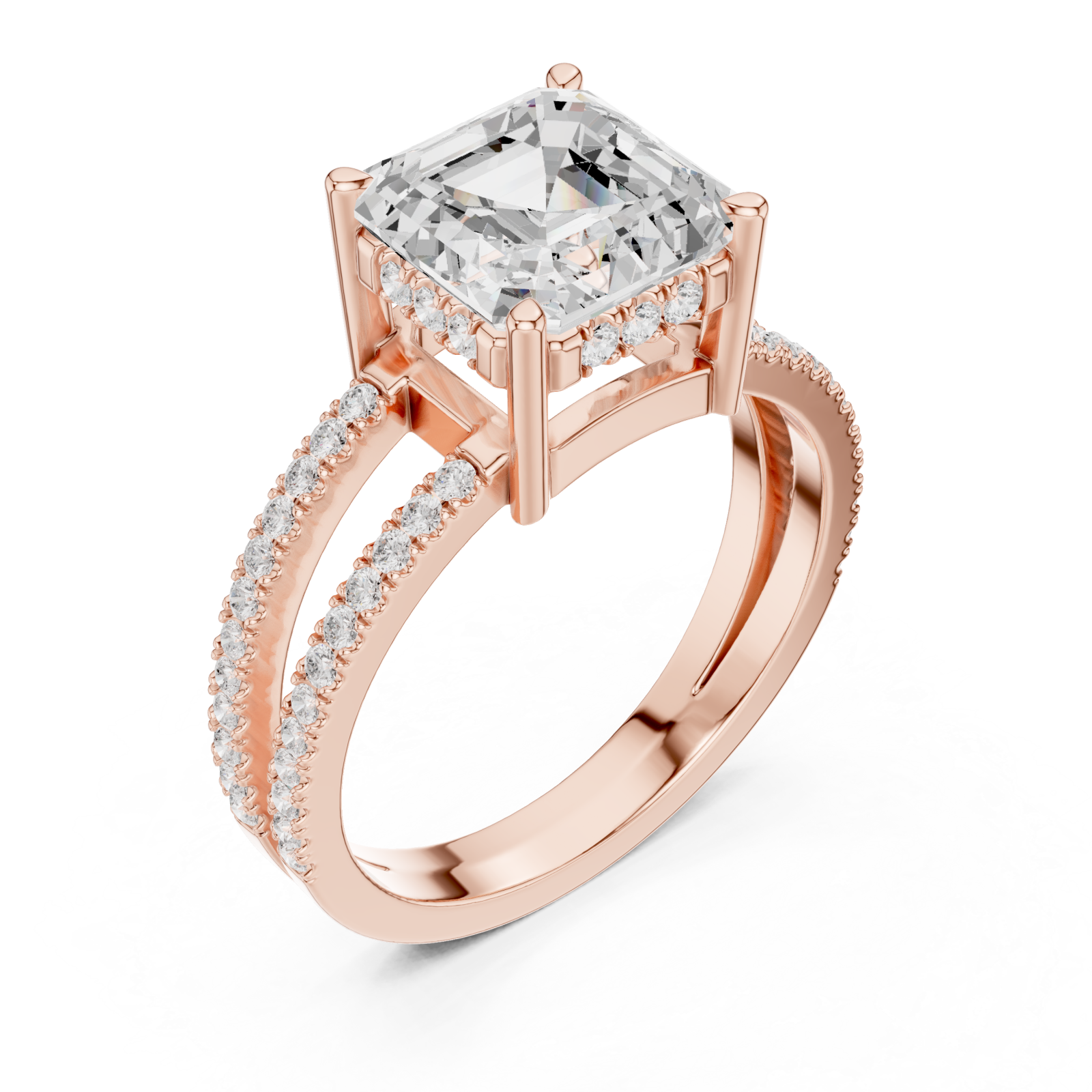  Rose Gold Celestial Grace Halo Ring Right View