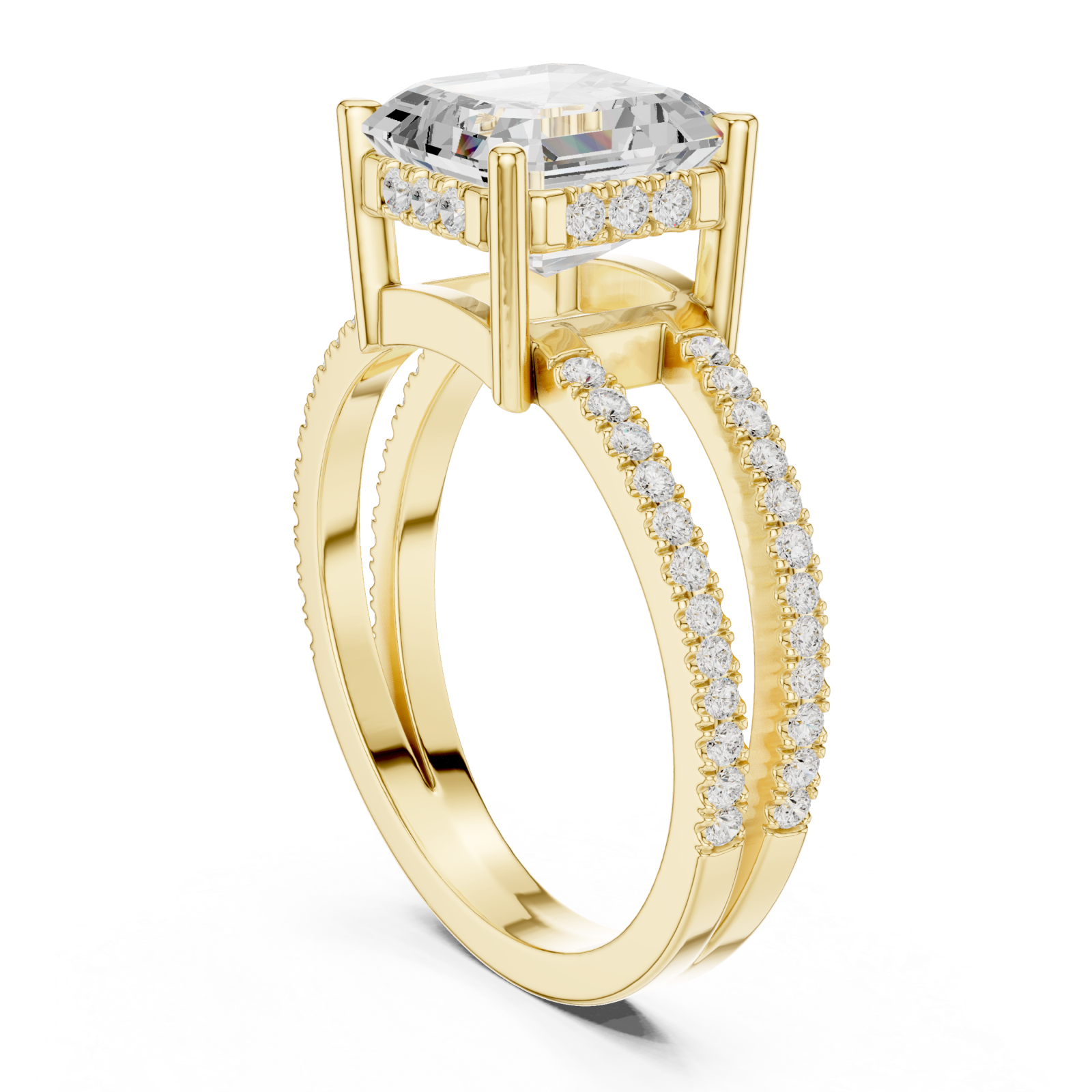  Gold Celestial Grace Halo Ring Left View