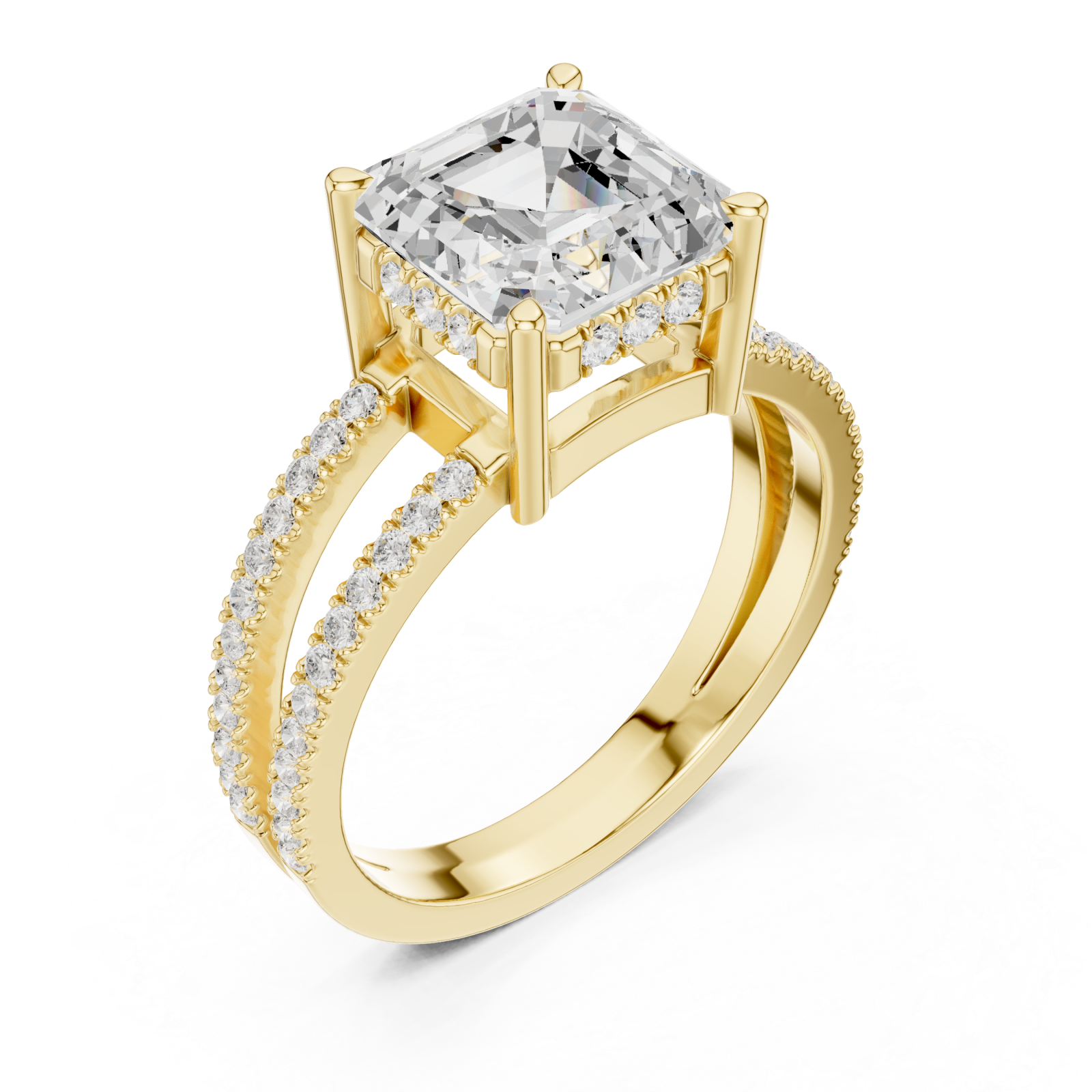Gold Celestial Grace Halo Ring Right View