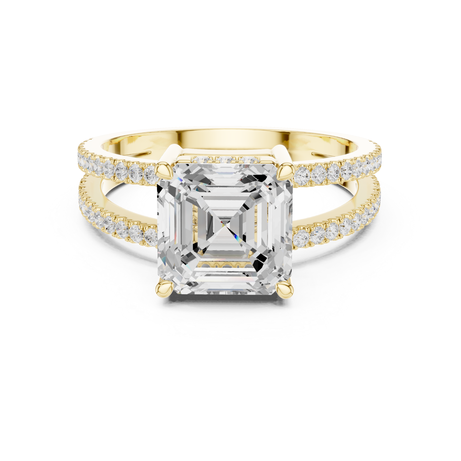  Gold Celestial Grace Halo Ring Front View