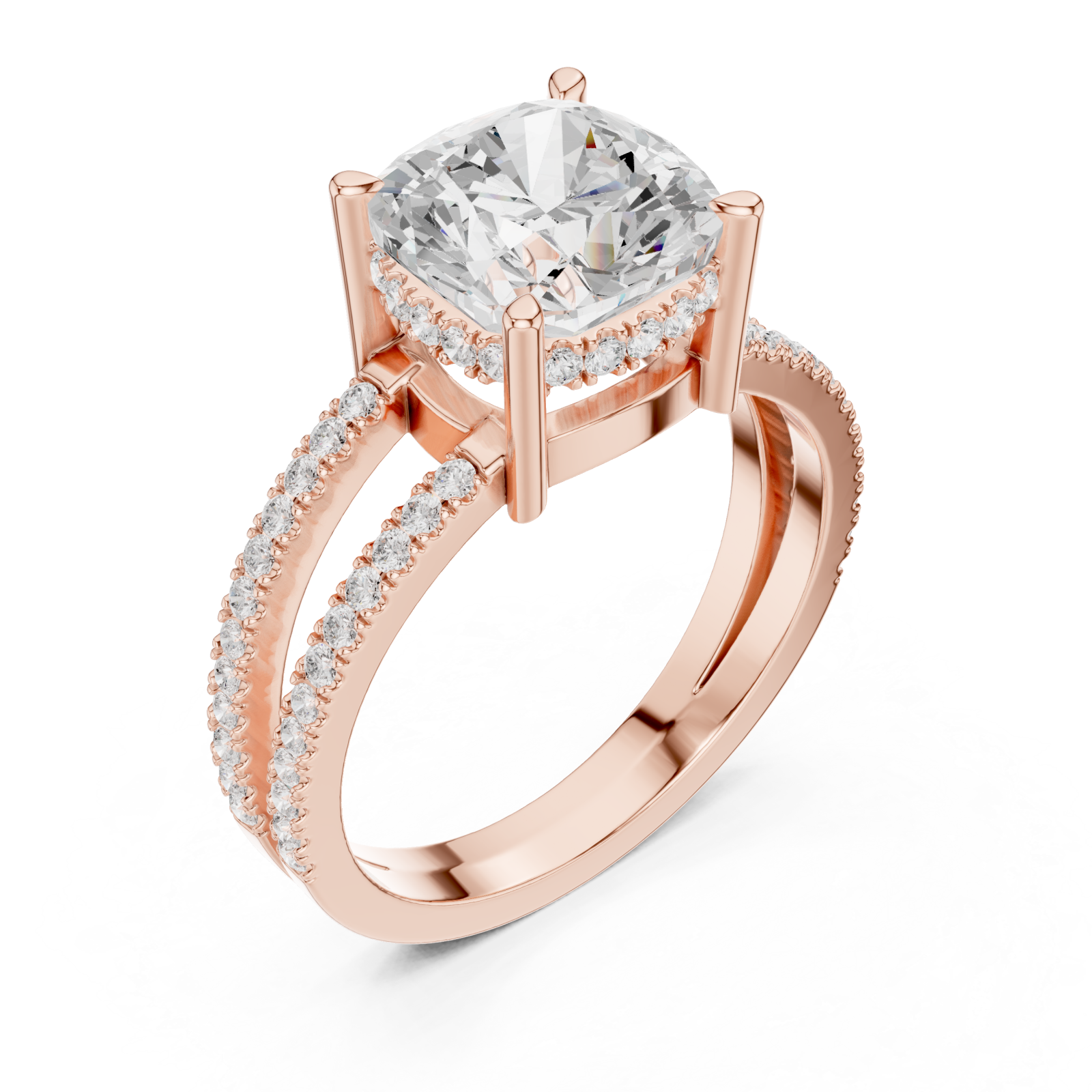  Rose Gold Infinite Crown Harmony Engagement Ring Right View