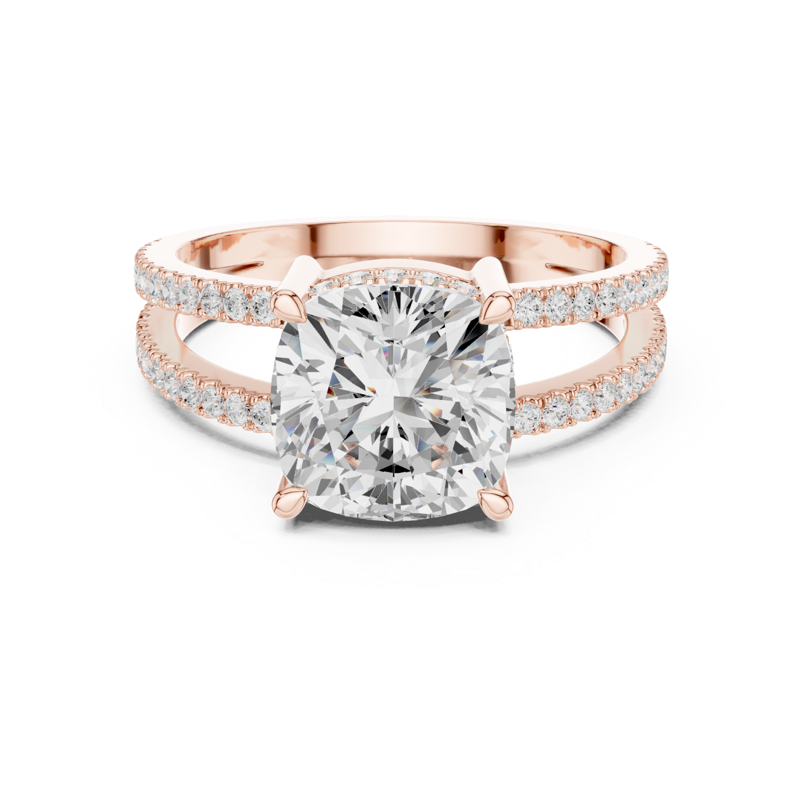  Rose Gold Infinite Crown Harmony Engagement Ring Front View