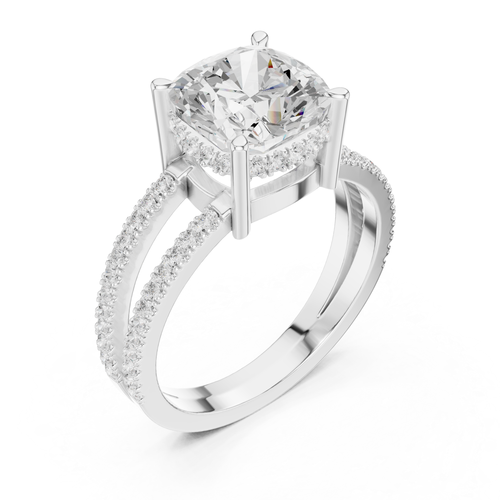  White Gold Infinite Crown Harmony Engagement Ring Right View