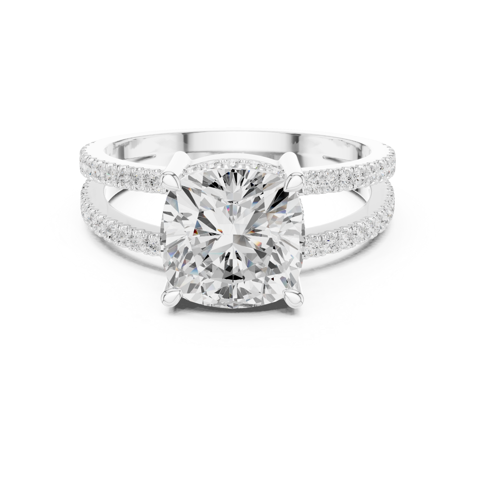  White Gold Infinite Crown Harmony Engagement Ring Front View