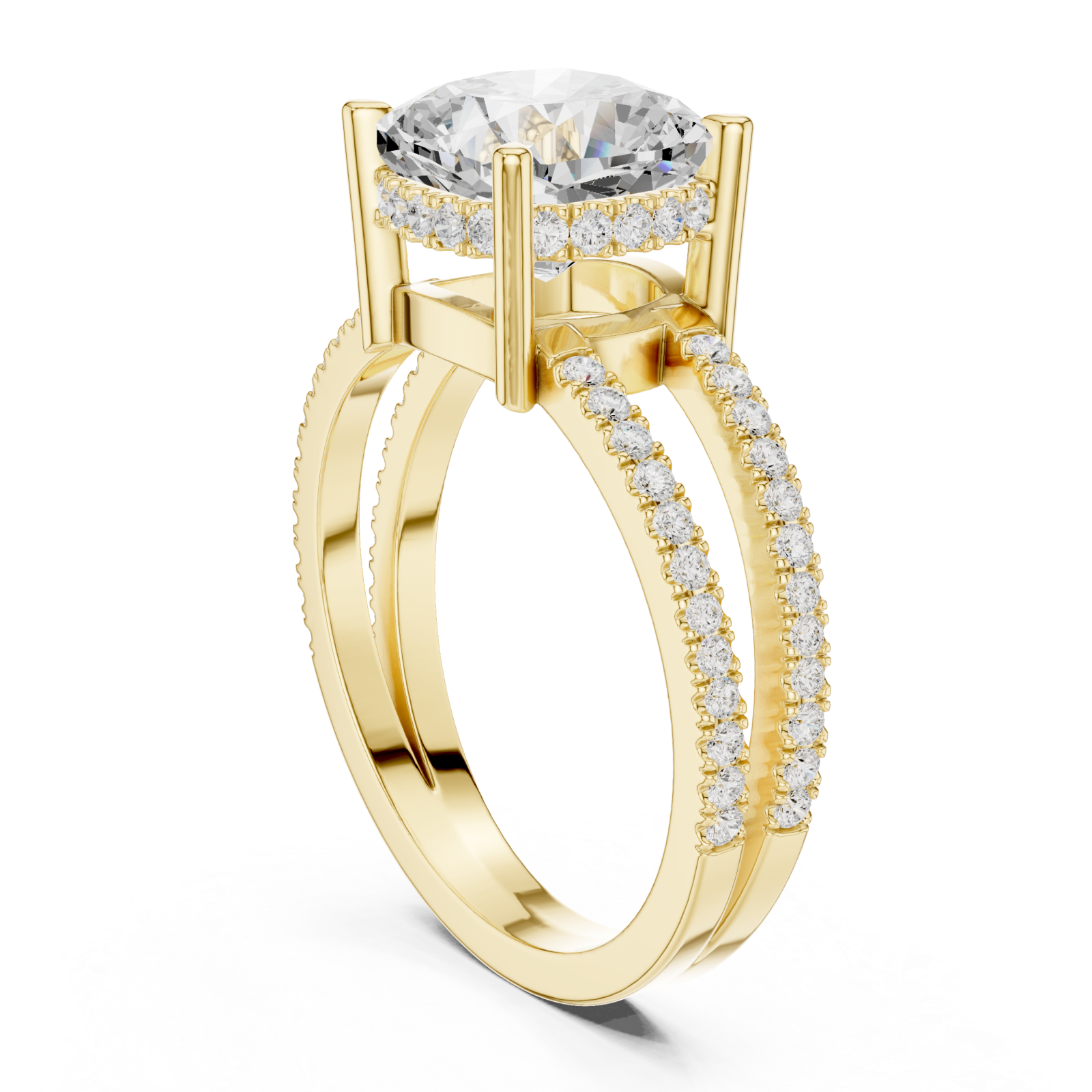  Gold Infinite Crown Harmony Engagement Ring Left View