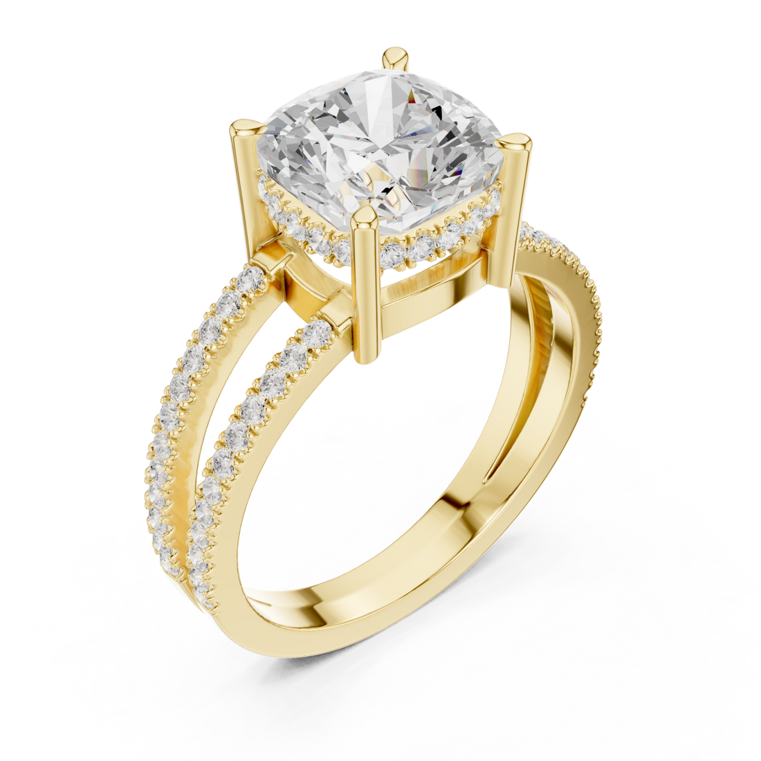 Gold Infinite Crown Harmony Engagement Ring Right View