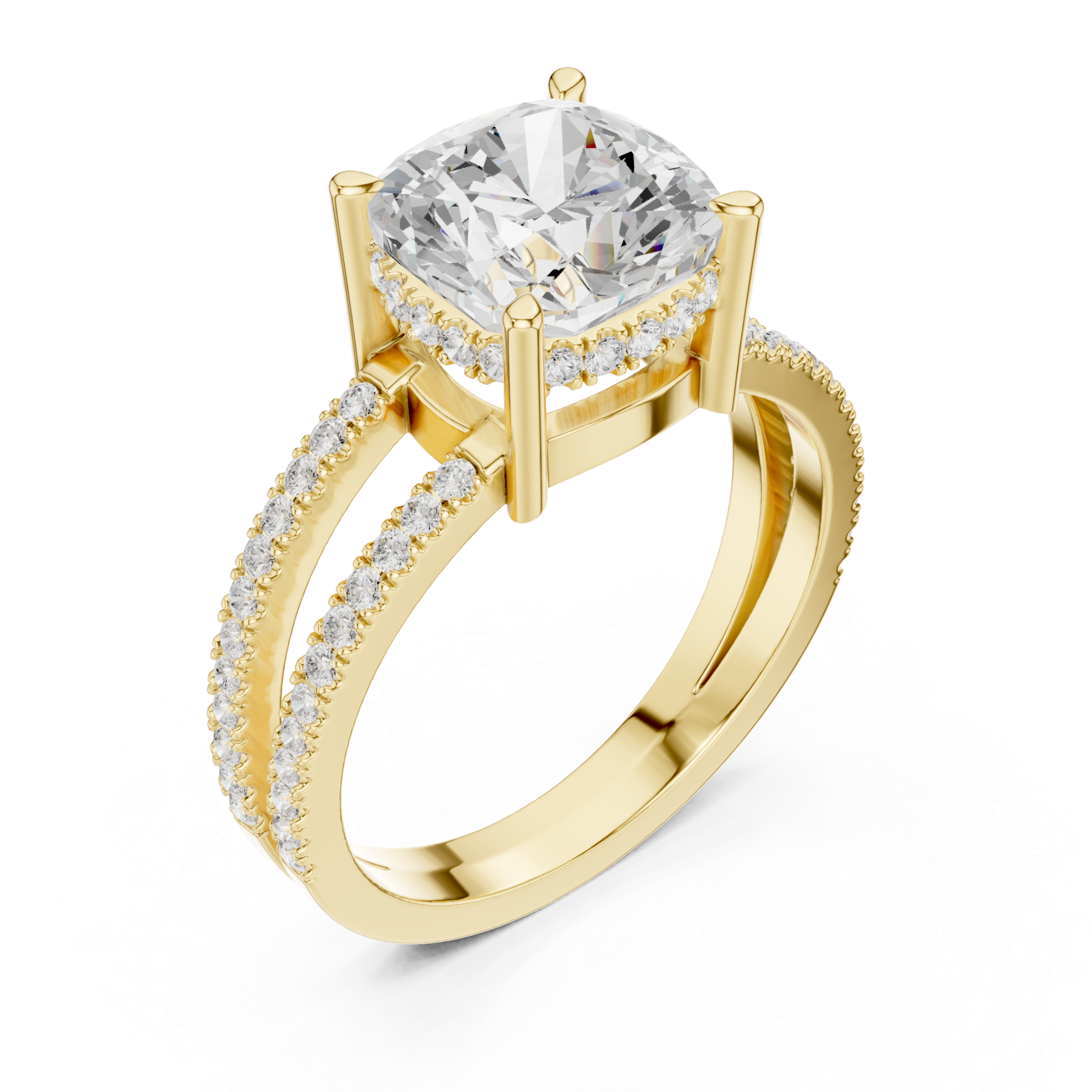 Gold Infinite Crown Harmony Engagement Ring Right View