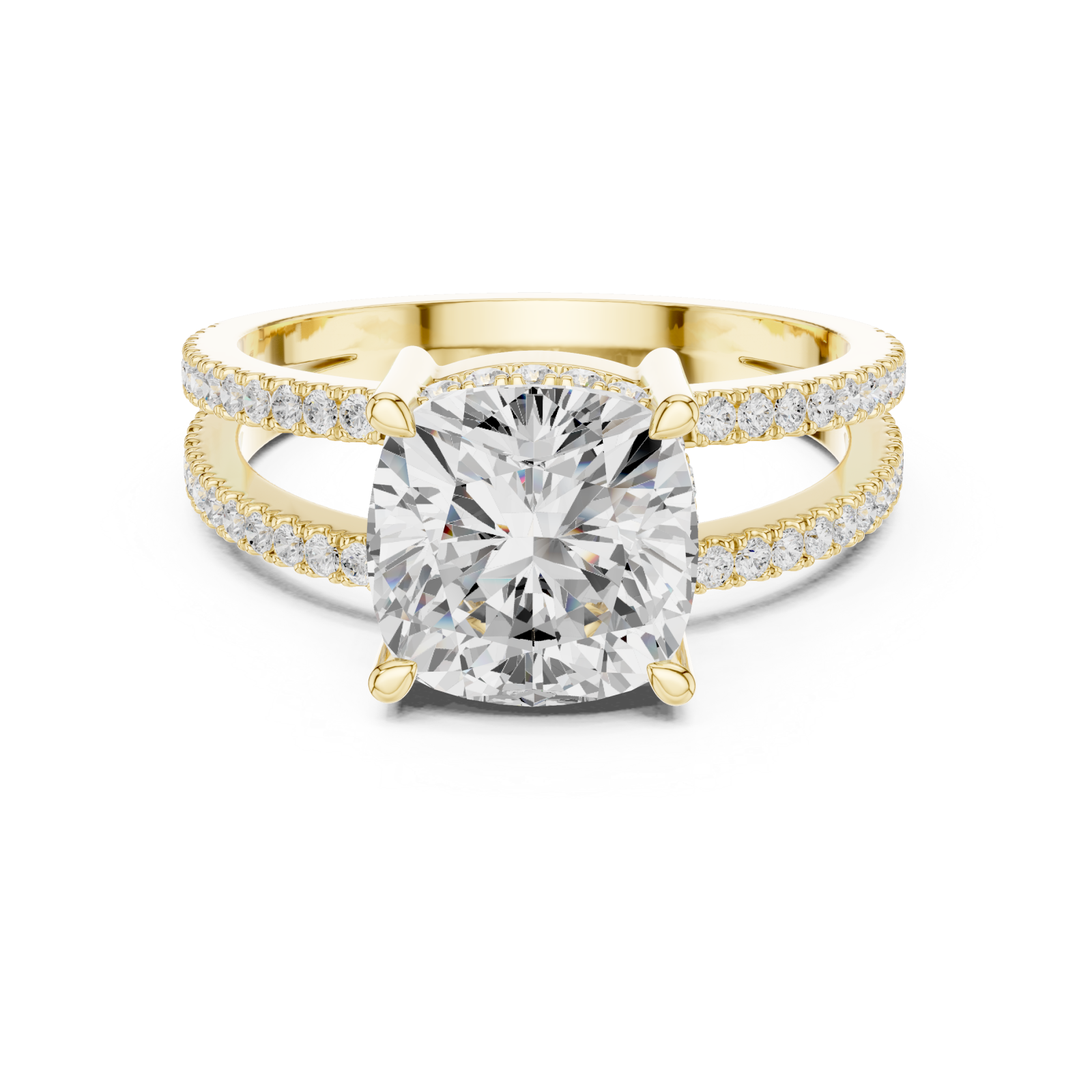  Gold Infinite Crown Harmony Engagement Ring Front View