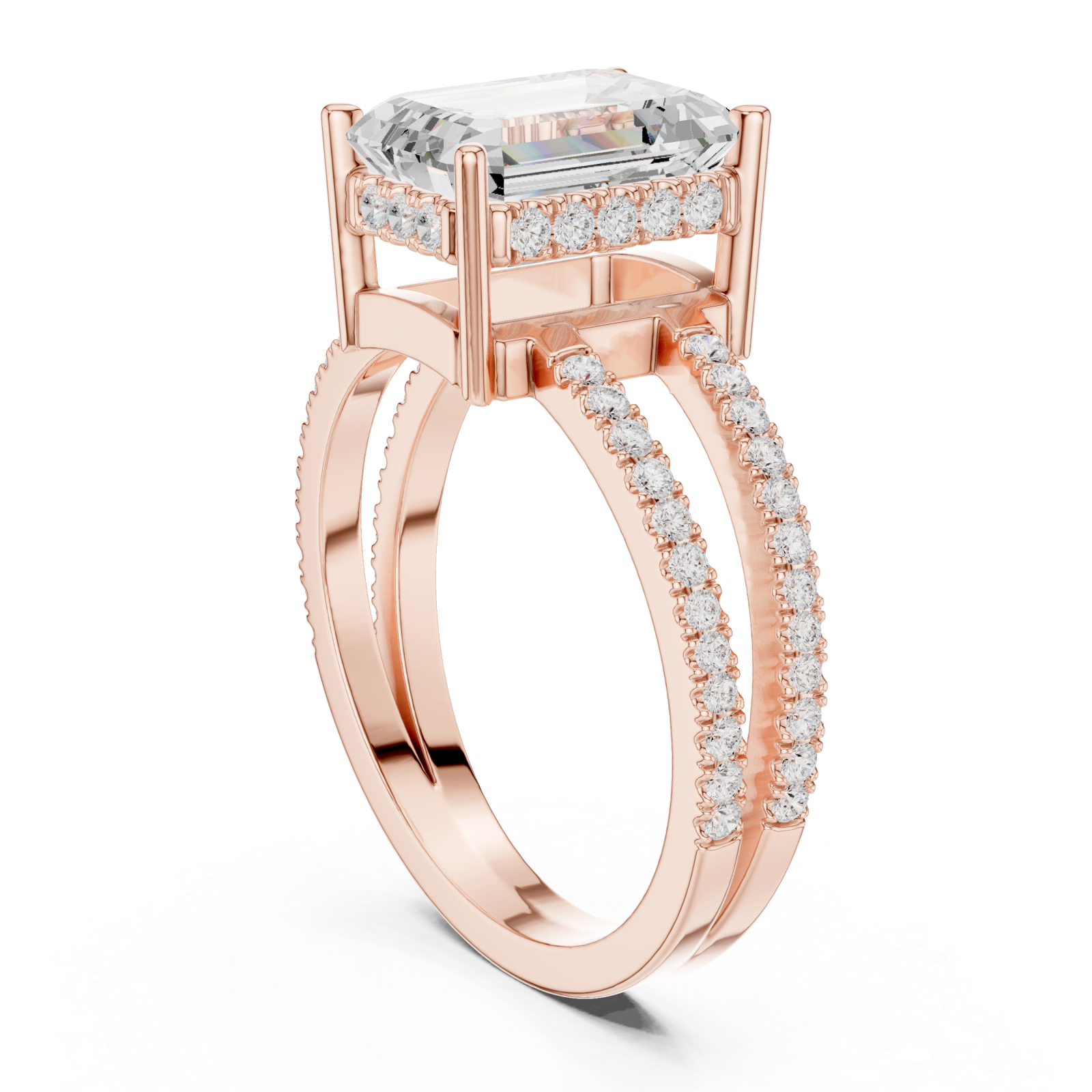  Rose Gold Celestial Harmony Pave Band Ring Left View