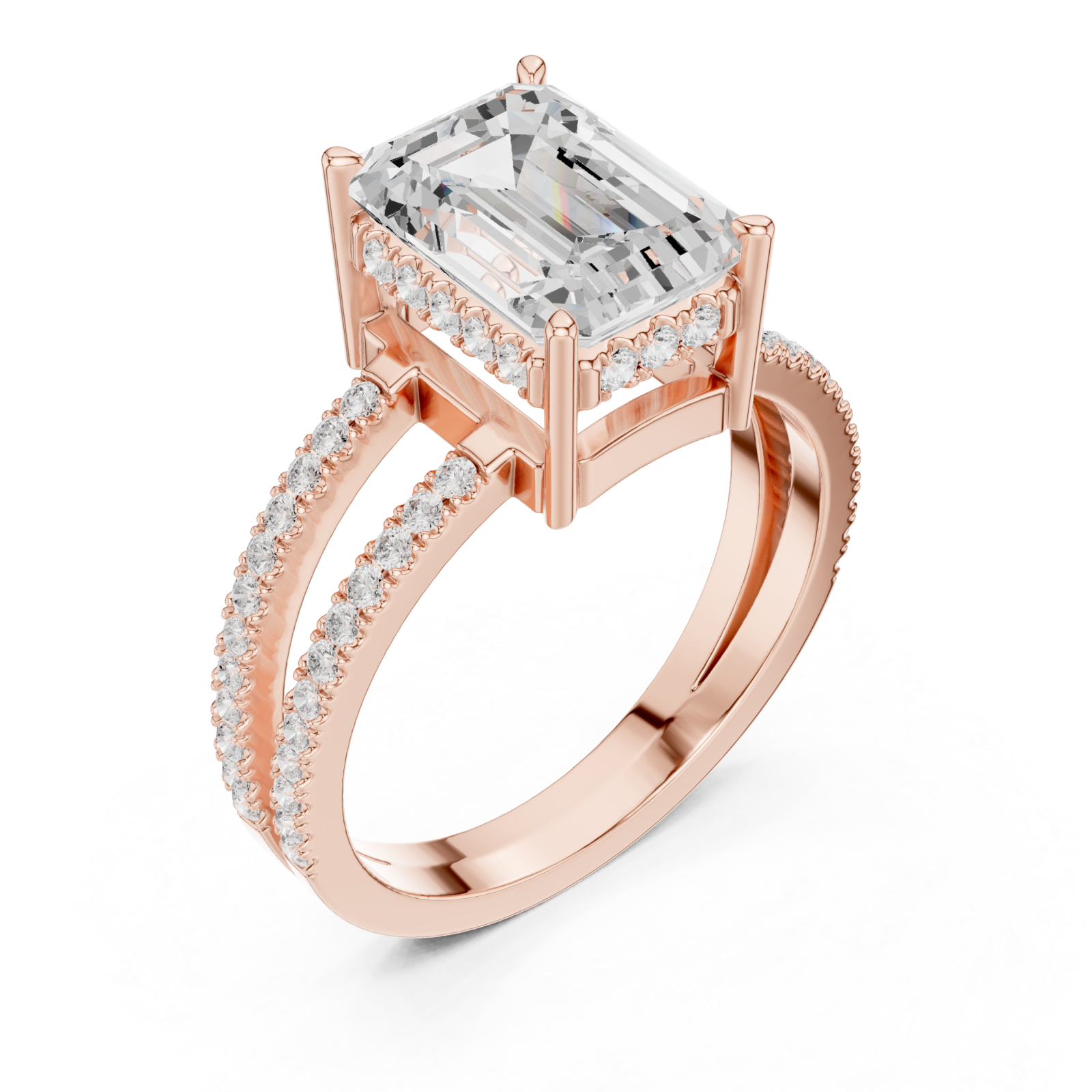  Rose Gold Celestial Harmony Pave Band Ring Right View