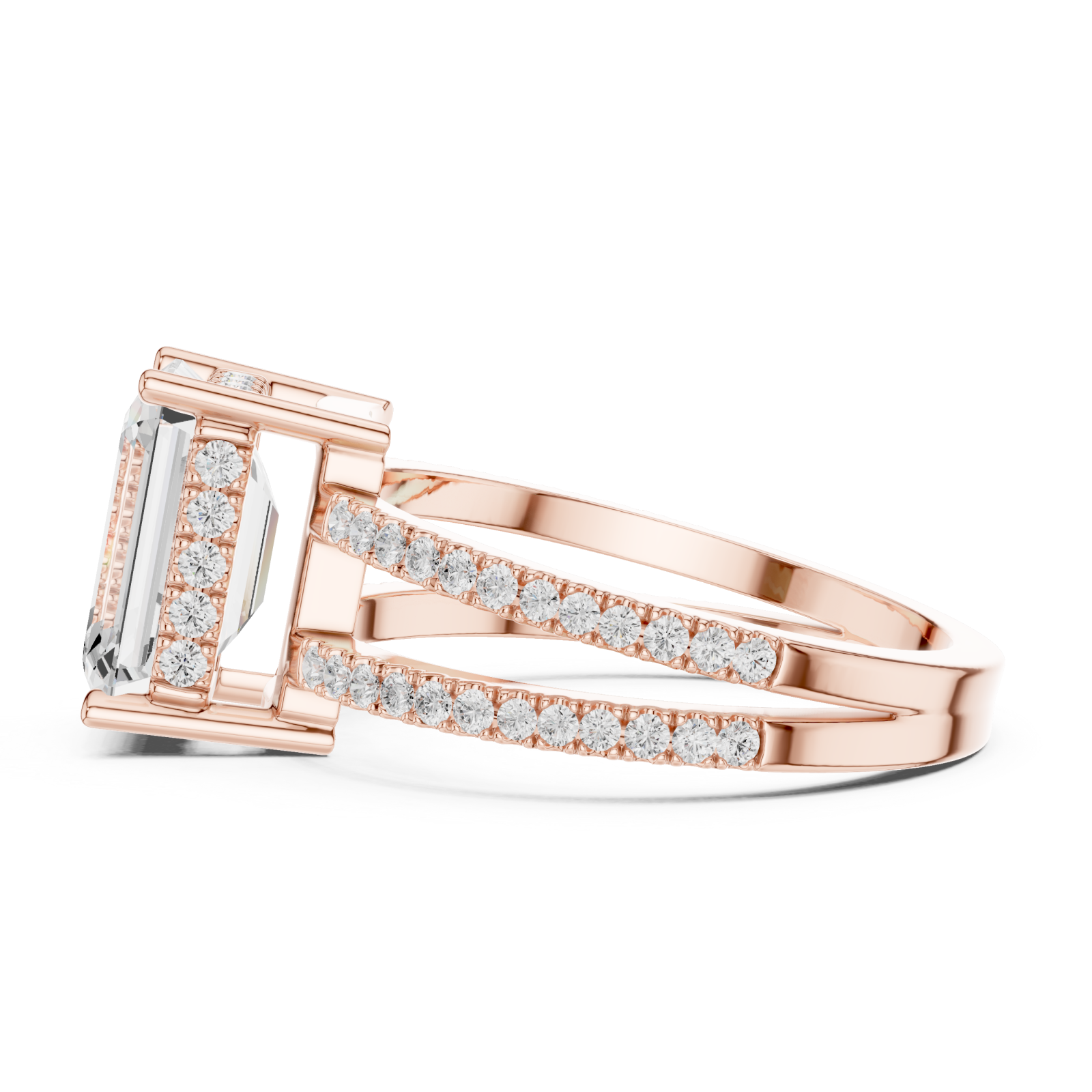  Rose Gold Celestial Harmony Pave Band Ring Side View
