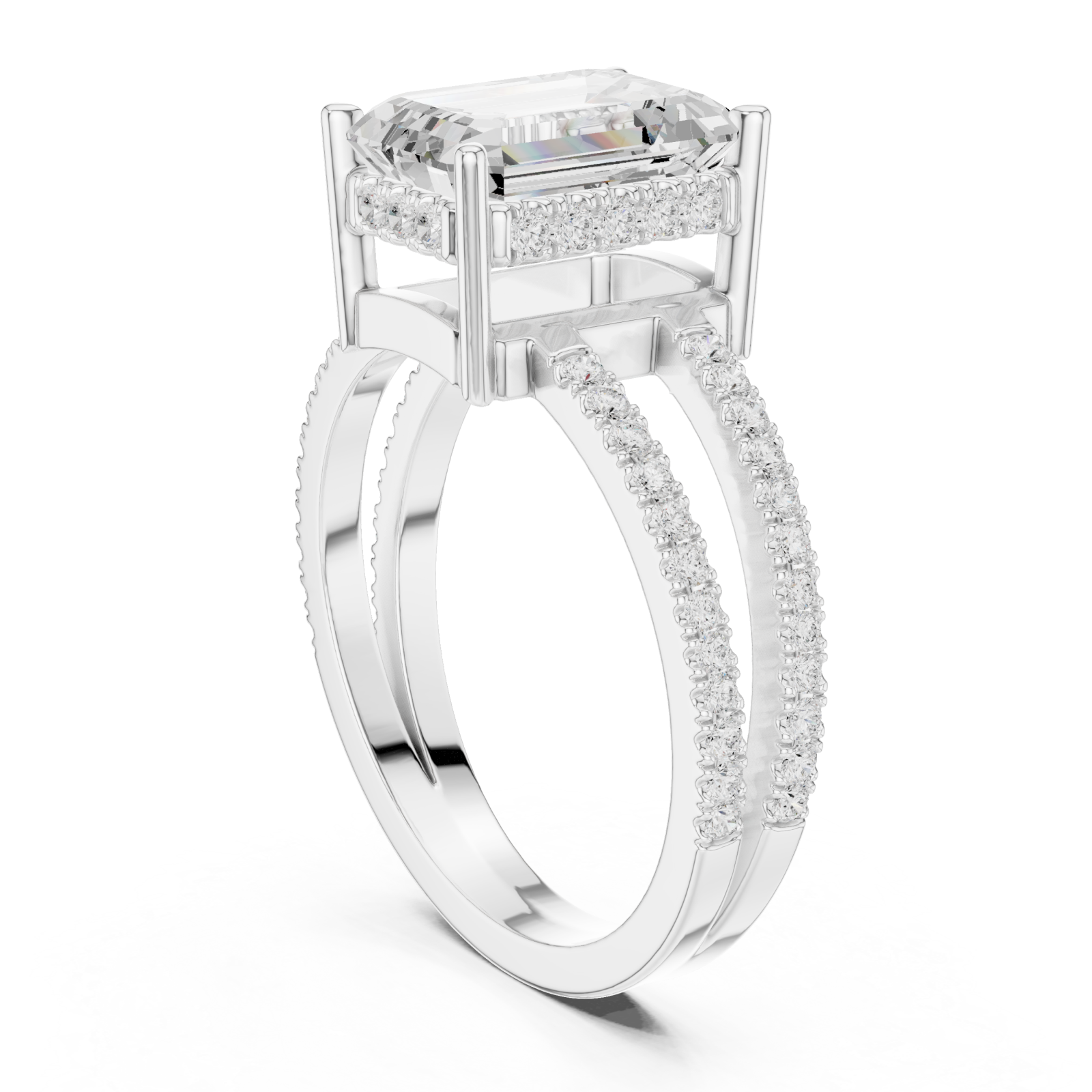  White Gold Celestial Harmony Pave Band Ring Left View