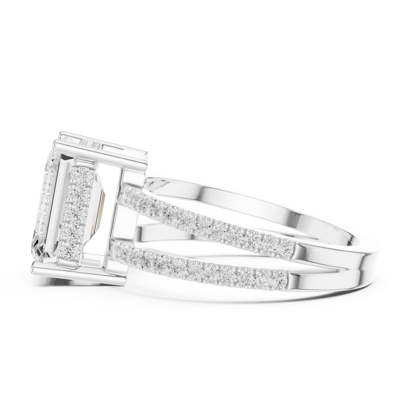  White Gold Celestial Harmony Pave Band Ring Side View