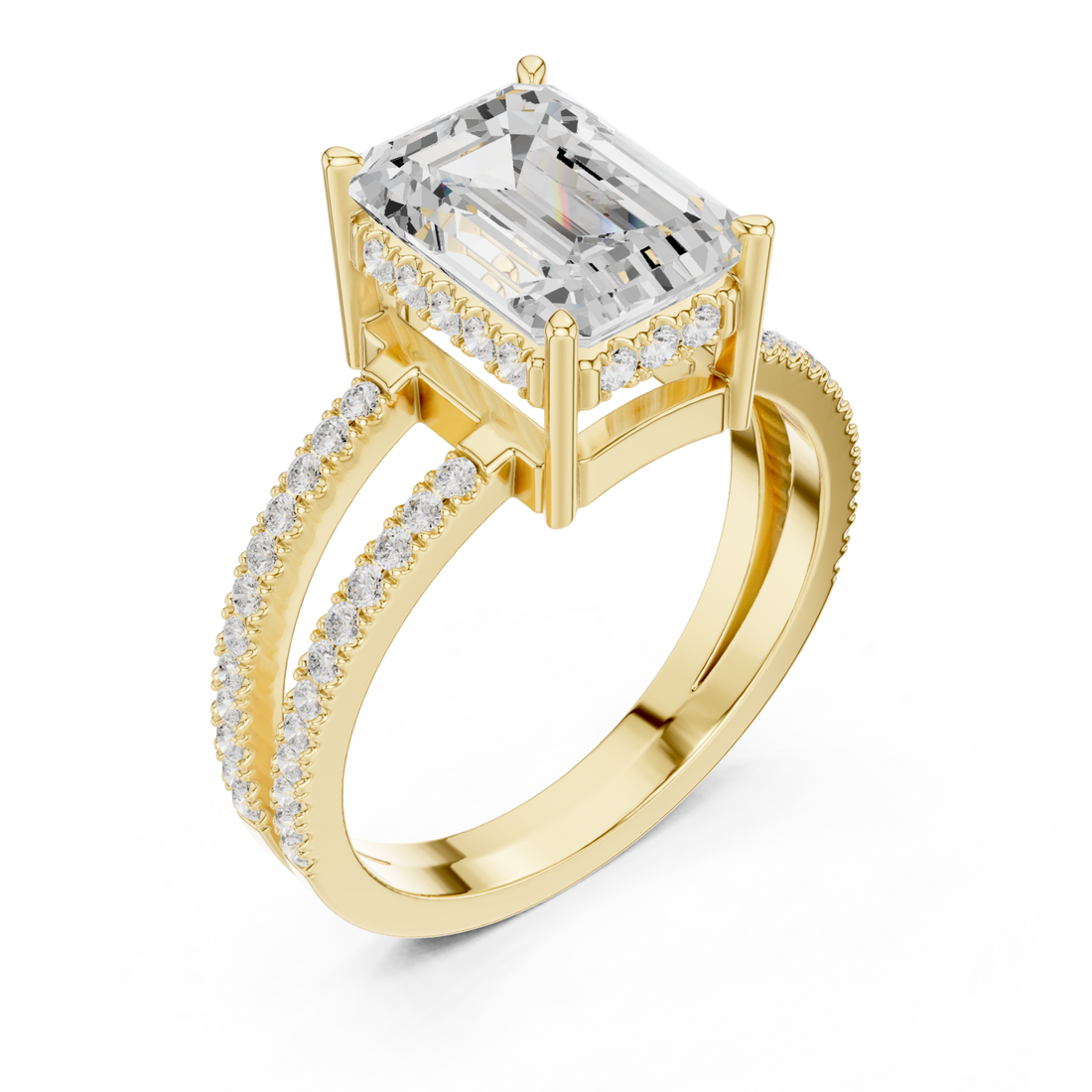 Gold Celestial Harmony Pave Band Ring Right View
