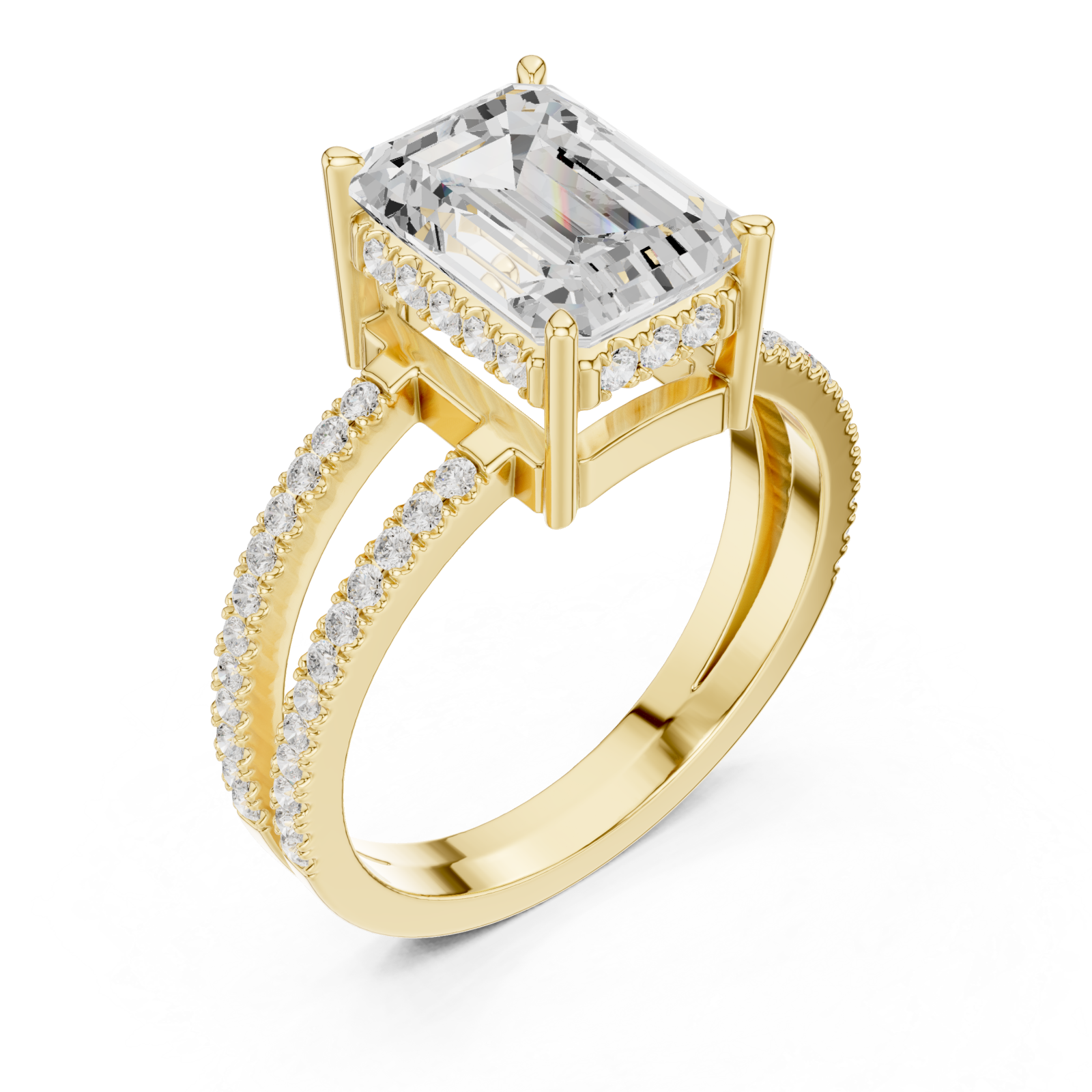 Gold Celestial Harmony Pave Band Ring Right View