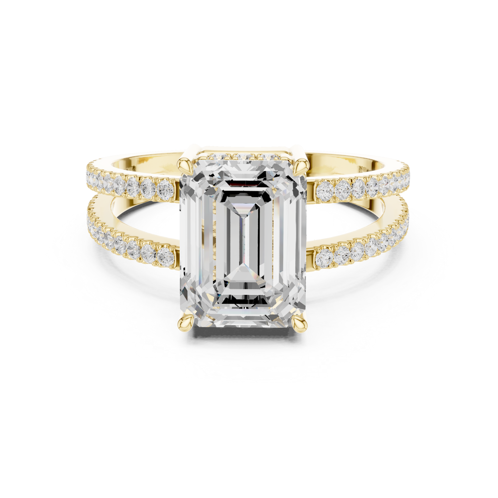  Gold Celestial Harmony Pave Band Ring Front View