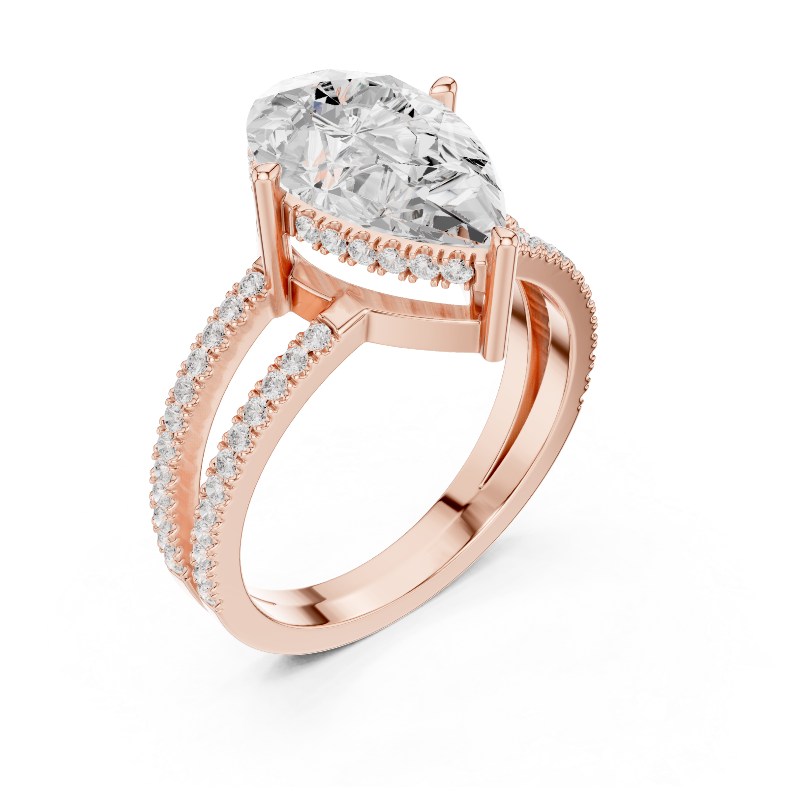  Rose Gold Celestial Marquise Twin Row Ring Right View