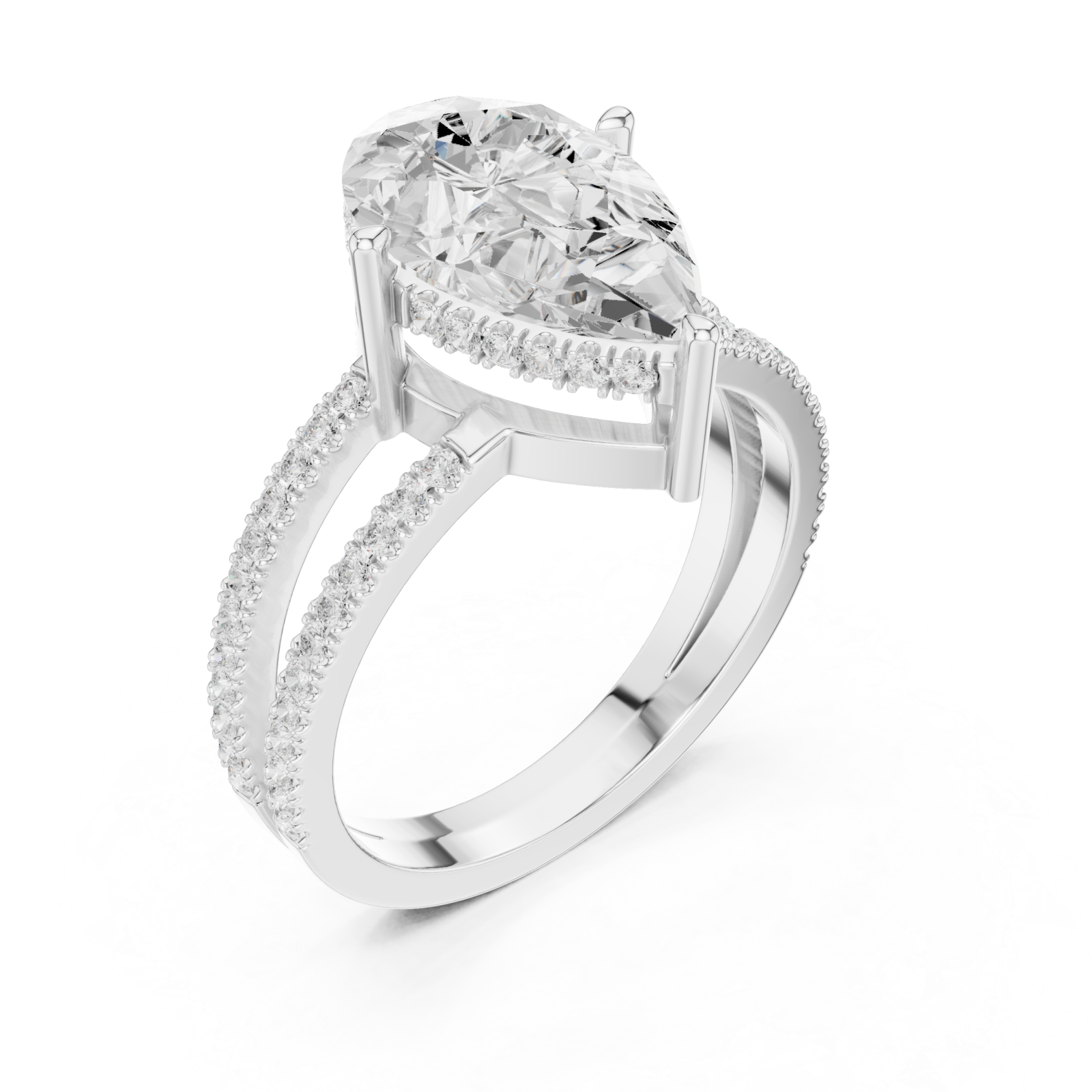  White Gold Celestial Marquise Twin Row Ring Right View