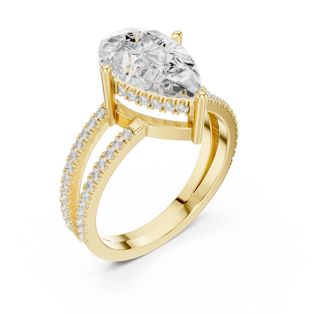 Gold Celestial Marquise Twin Row Ring Right View