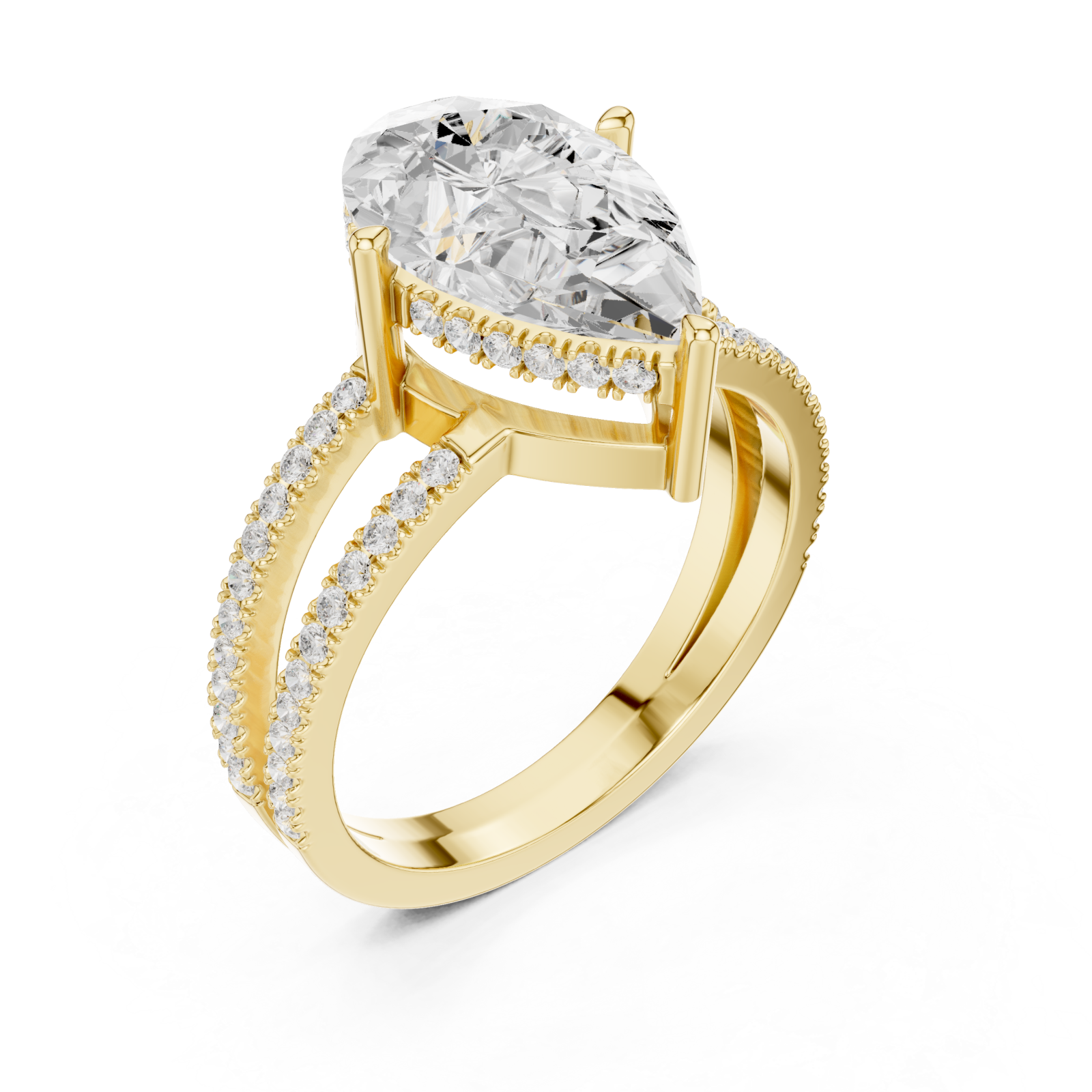 Gold Celestial Marquise Twin Row Ring Right View