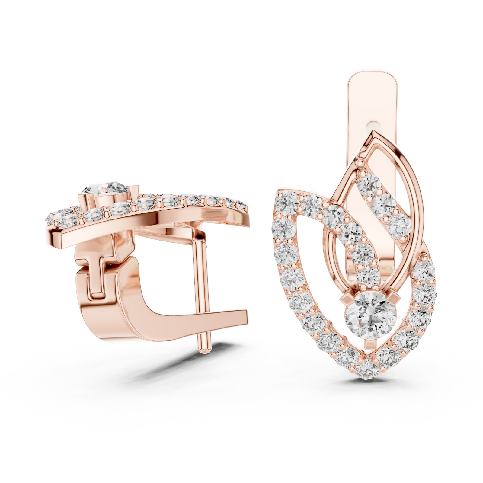  Rose Gold Luminous Arc Drop Earrings Left View