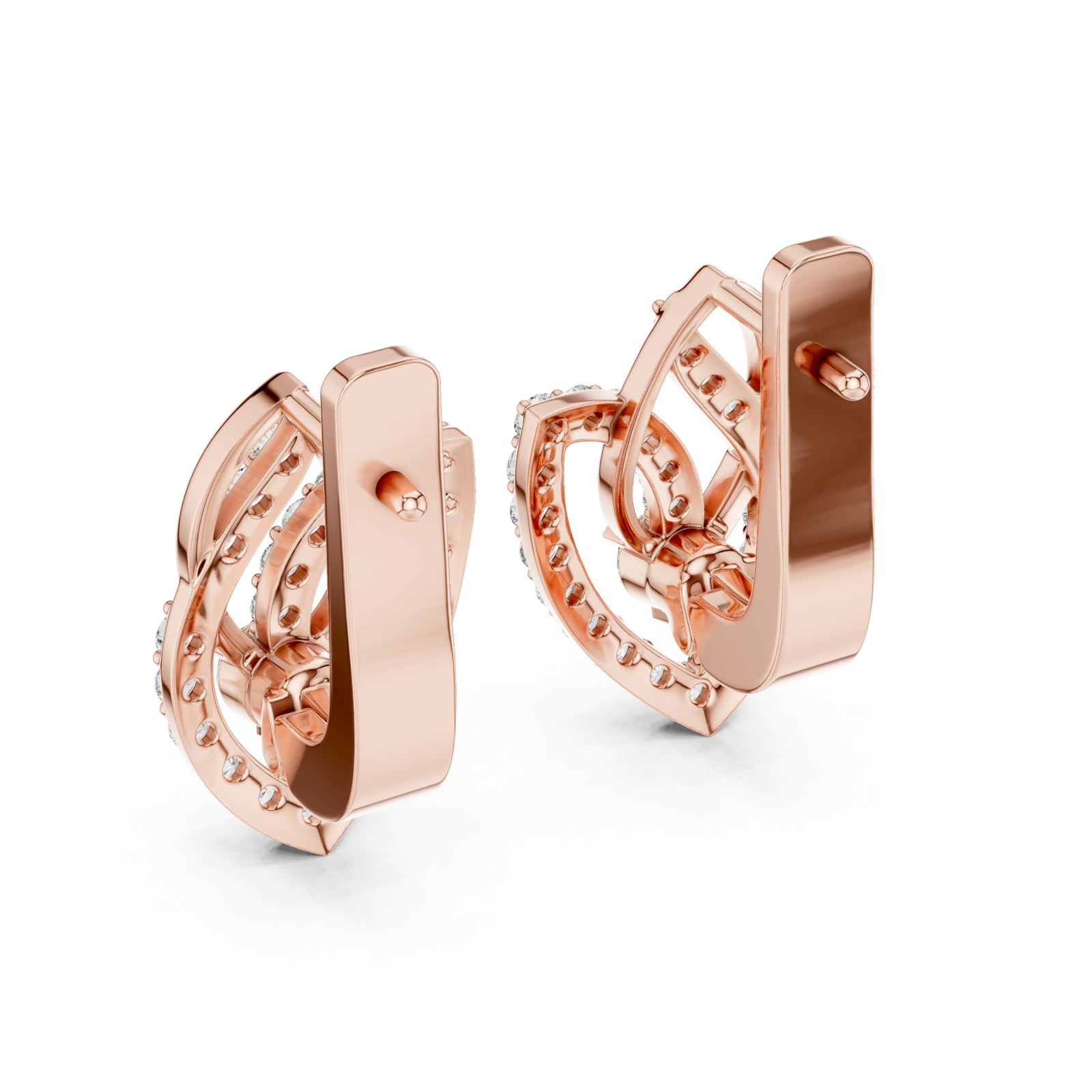  Rose Gold Luminous Arc Drop Earrings Side View