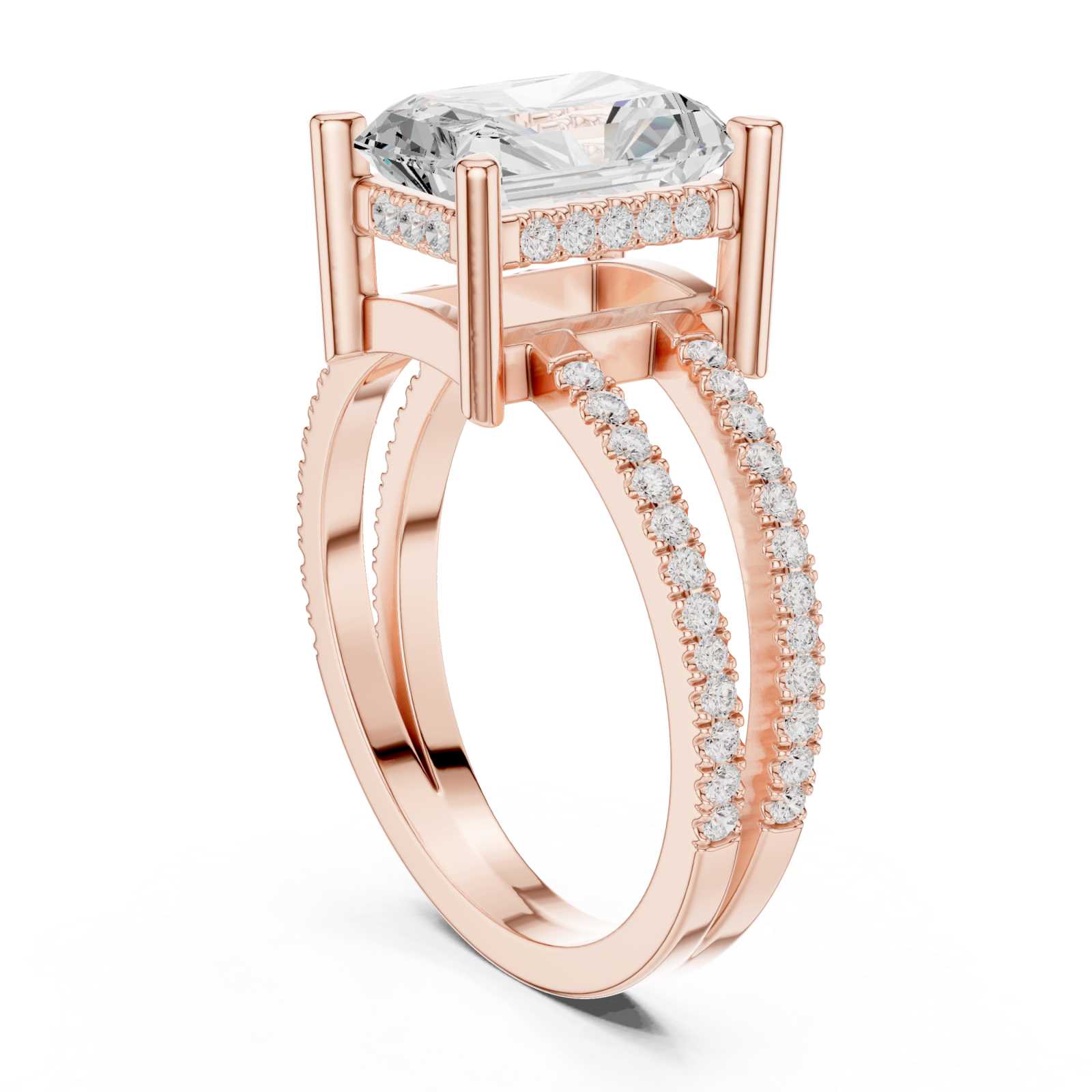  Rose Gold Aurora Reverie Modern Artistry Ring Left View