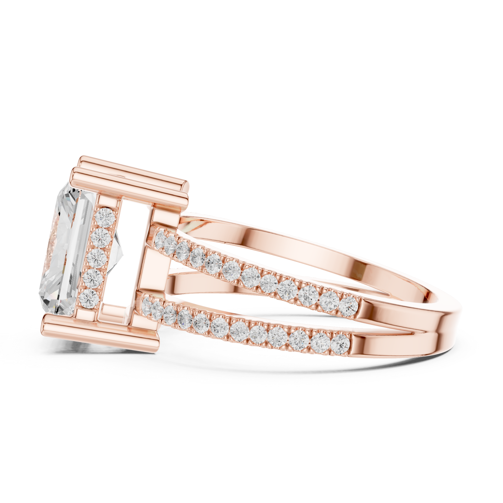  Rose Gold Aurora Reverie Modern Artistry Ring Side View