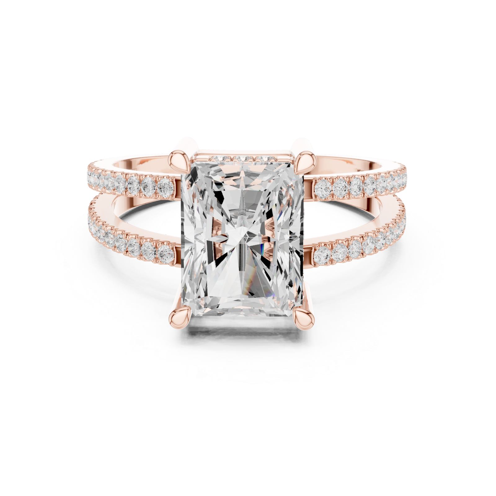  Rose Gold Aurora Reverie Modern Artistry Ring Front View