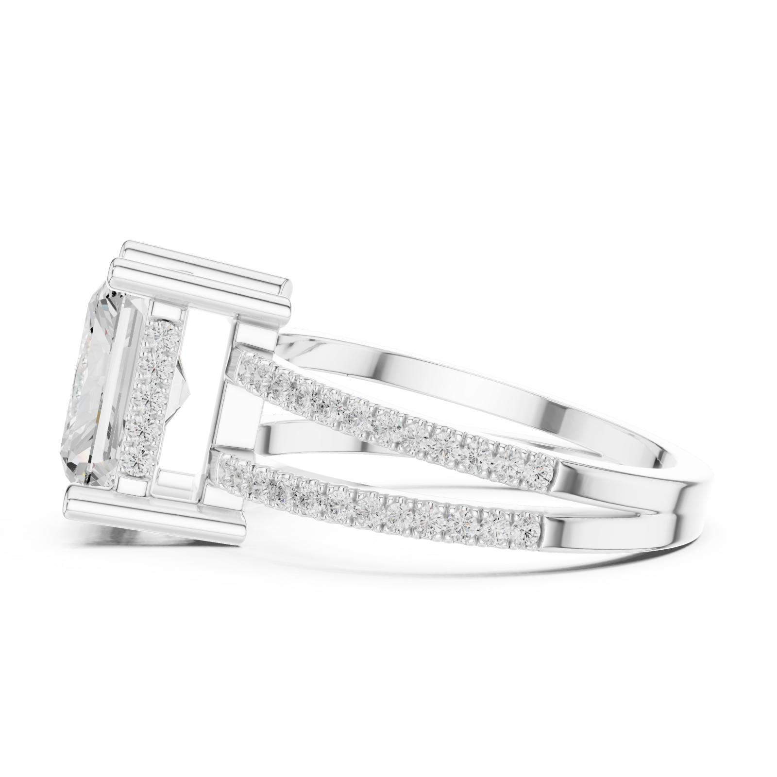  White Gold Aurora Reverie Modern Artistry Ring Side View