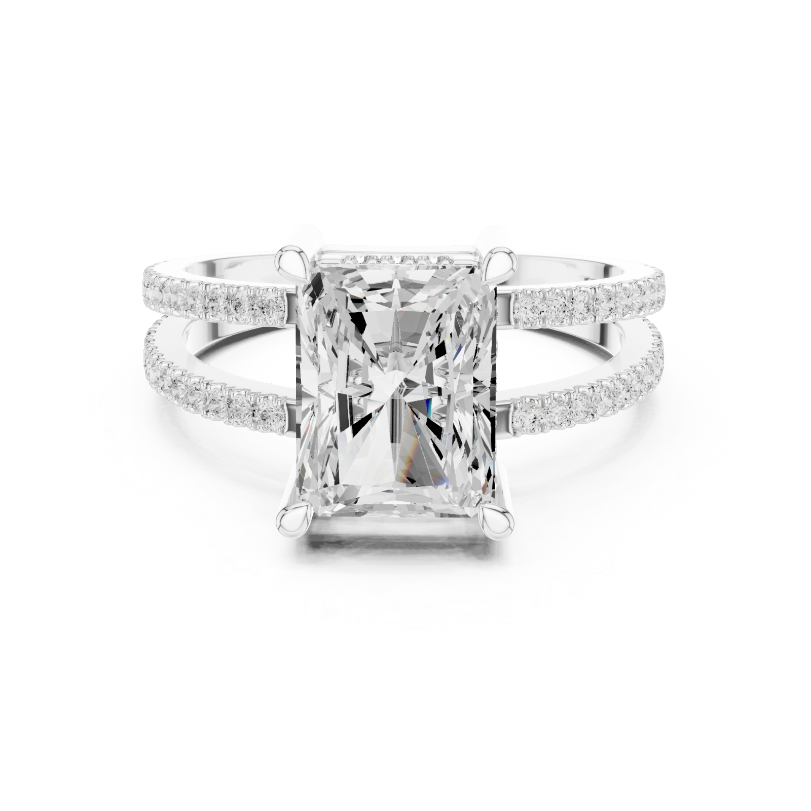  White Gold Aurora Reverie Modern Artistry Ring Front View