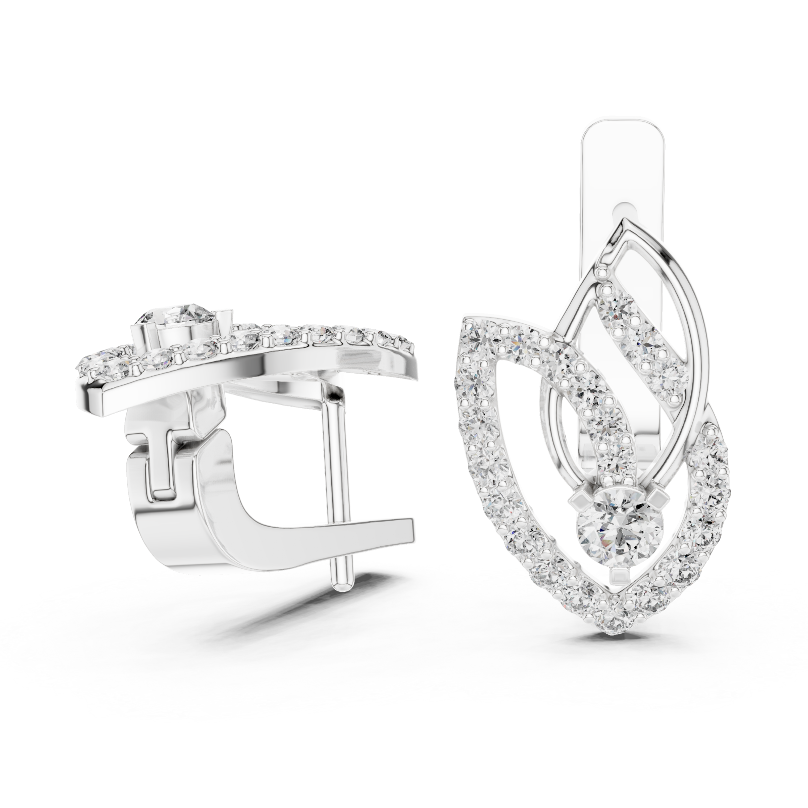  White Gold Luminous Arc Drop Earrings Left View