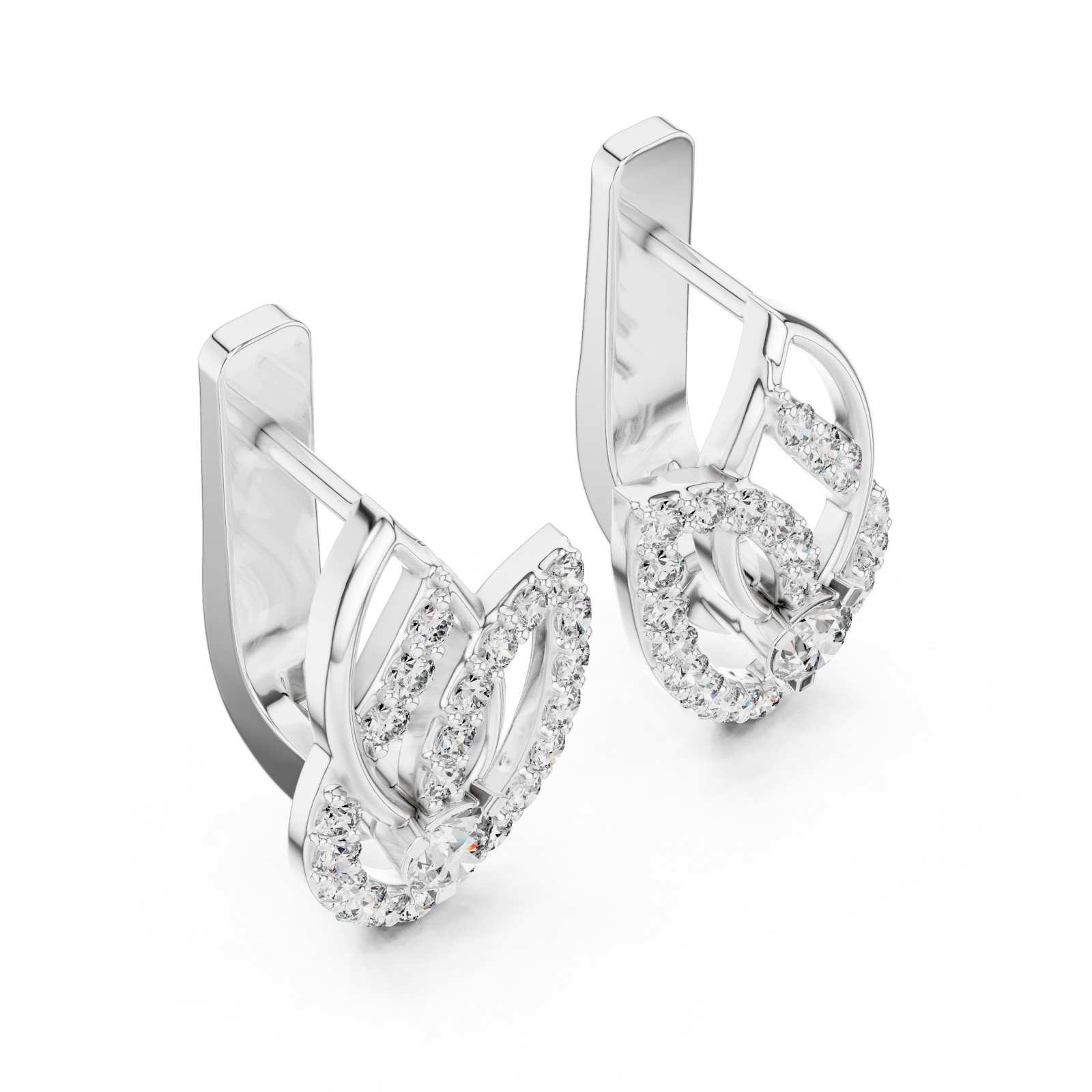  White Gold Luminous Arc Drop Earrings Right View