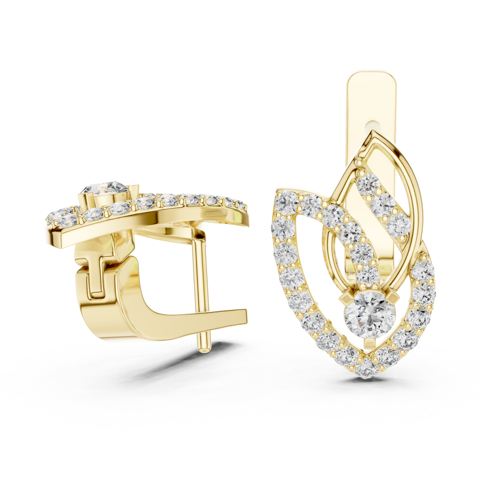  Gold Luminous Arc Drop Earrings Left View