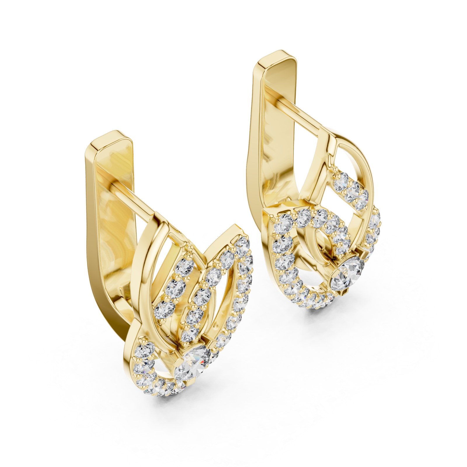 Gold Luminous Arc Drop Earrings Right View