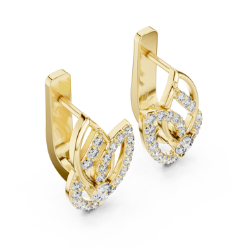 Gold Luminous Arc Drop Earrings Right View