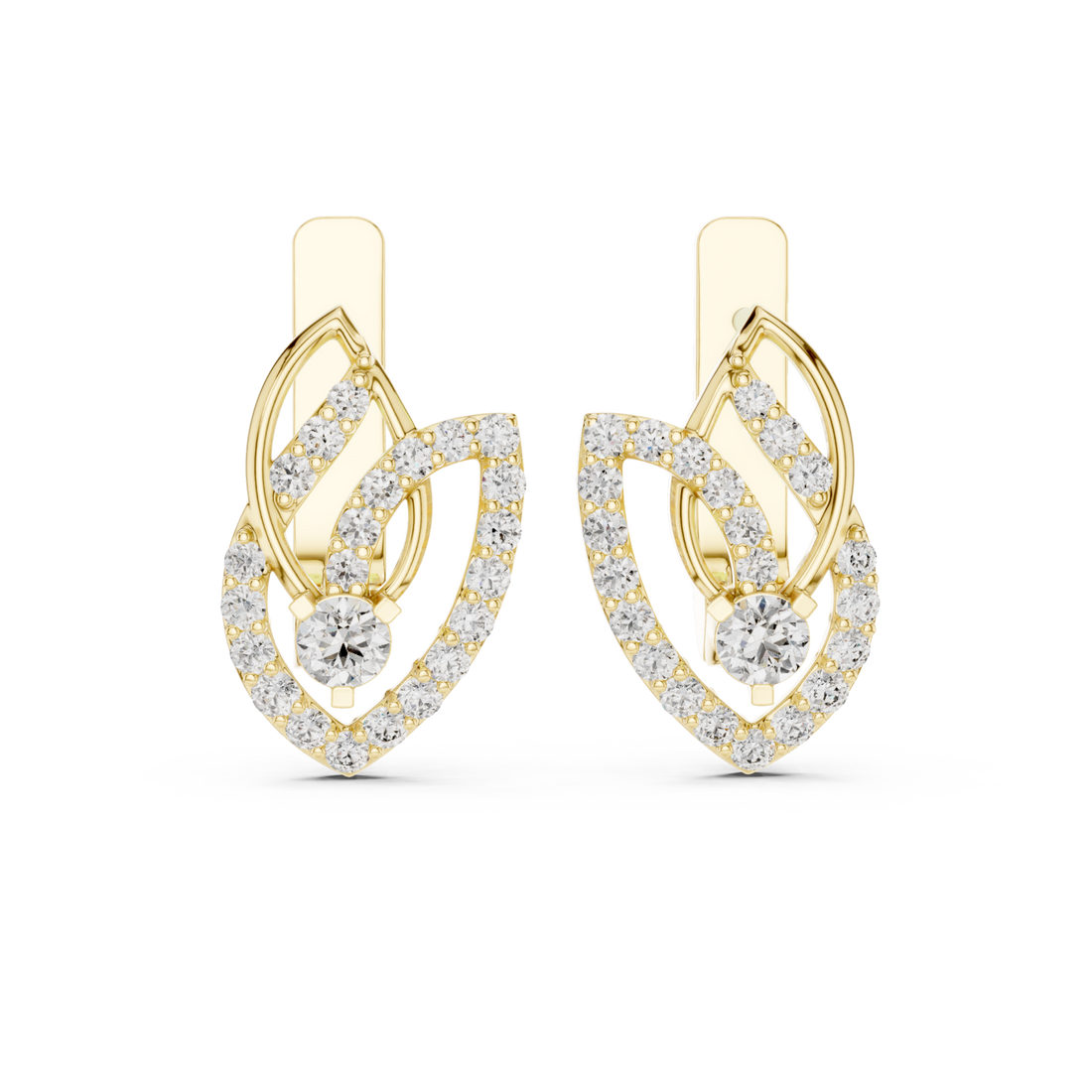 Gold Luminous Arc Drop Earrings Right View