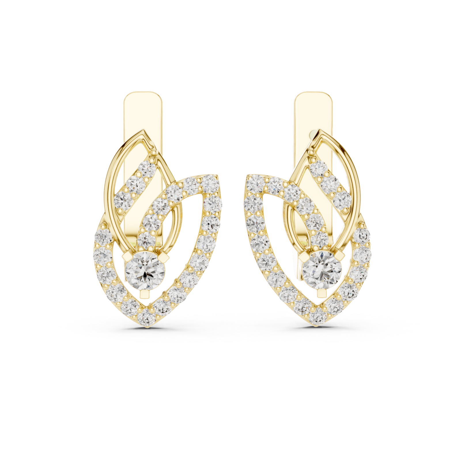  Gold Luminous Arc Drop Earrings Front View