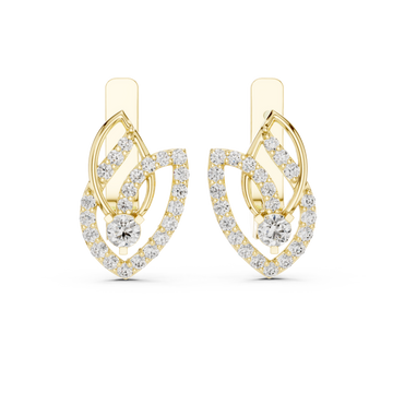  Gold Luminous Arc Drop Earrings Front View