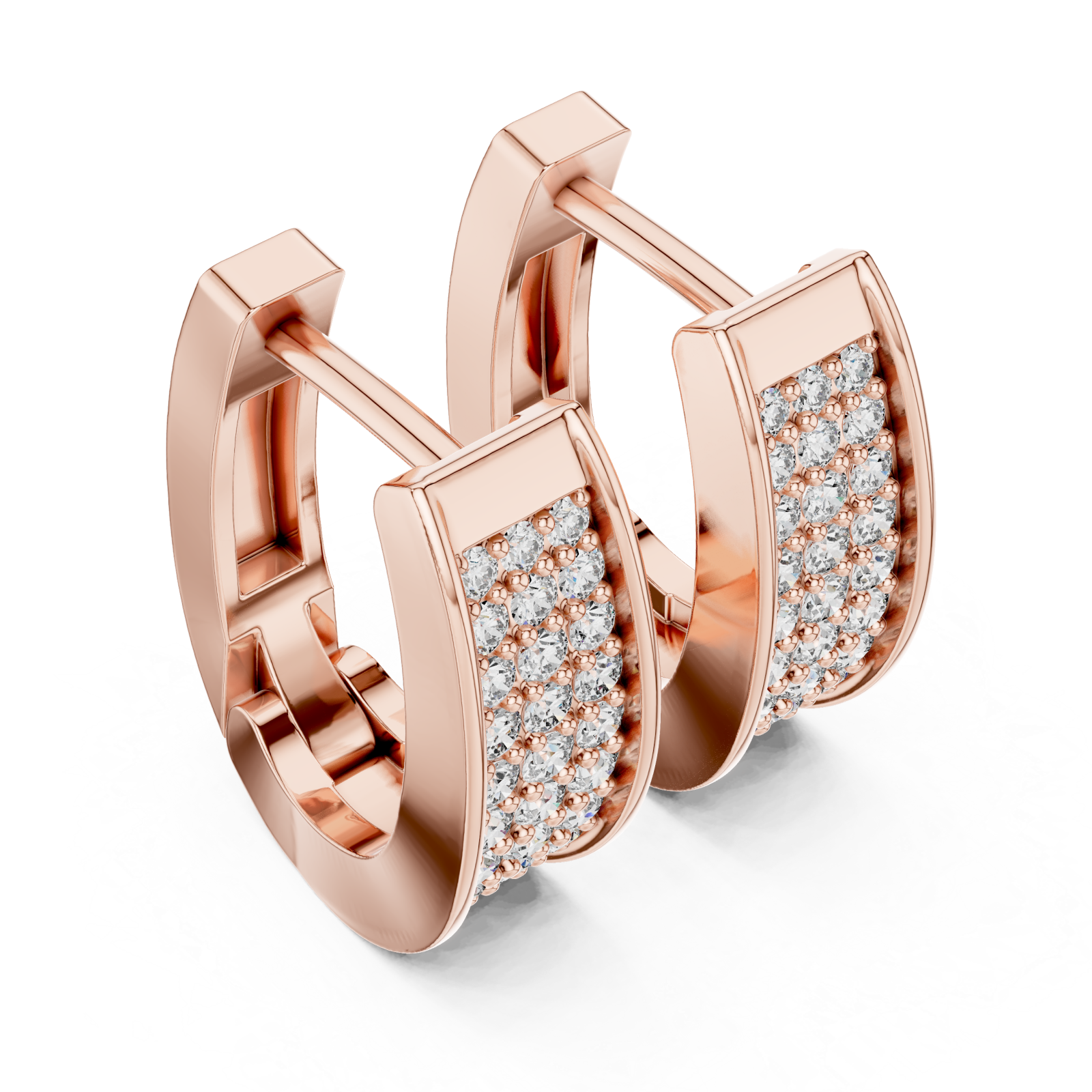  Rose Gold Luminescent Arc Statement Earrings Right View