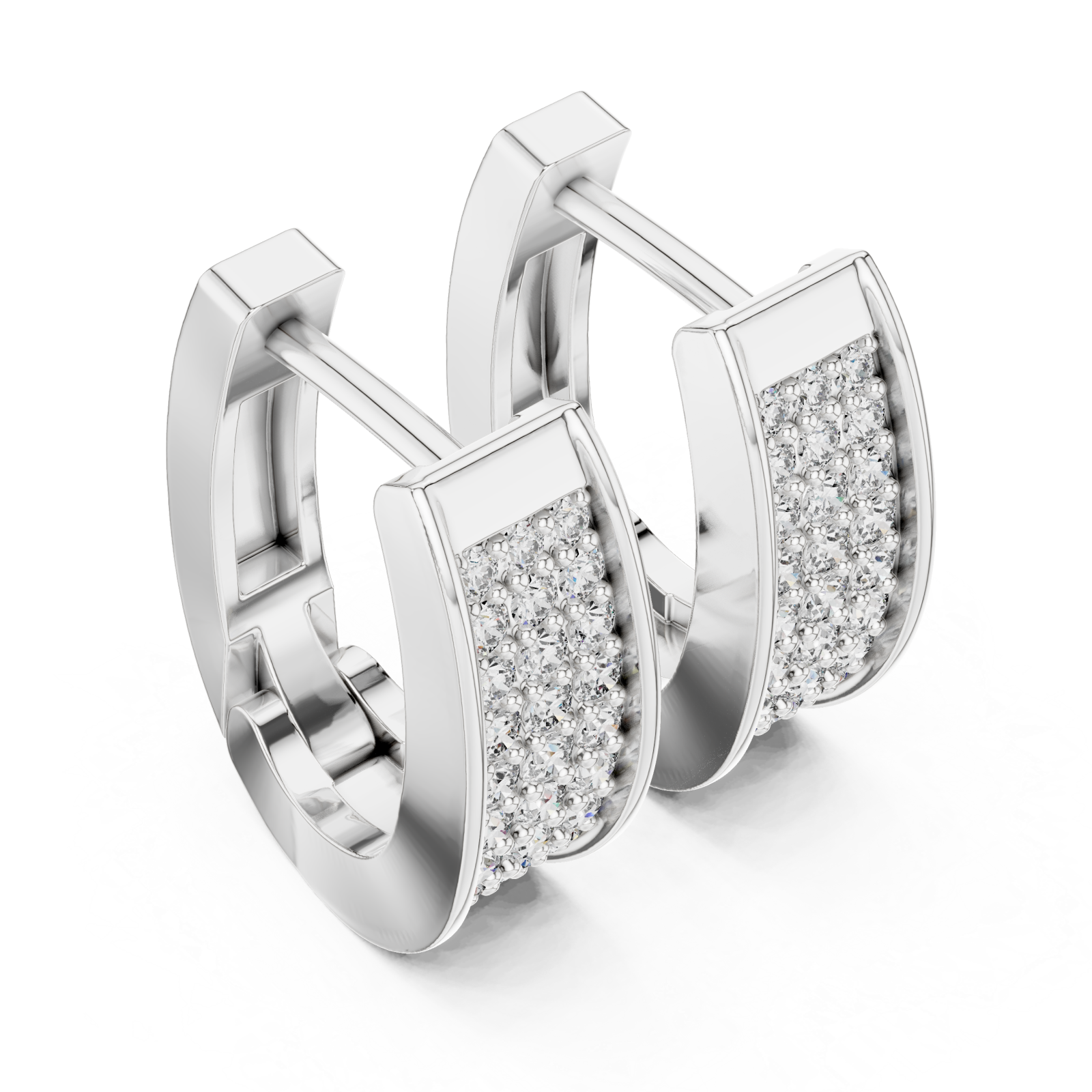 White Gold Luminescent Arc Statement Earrings Right View