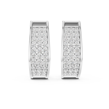  White Gold Luminescent Arc Statement Earrings Front View