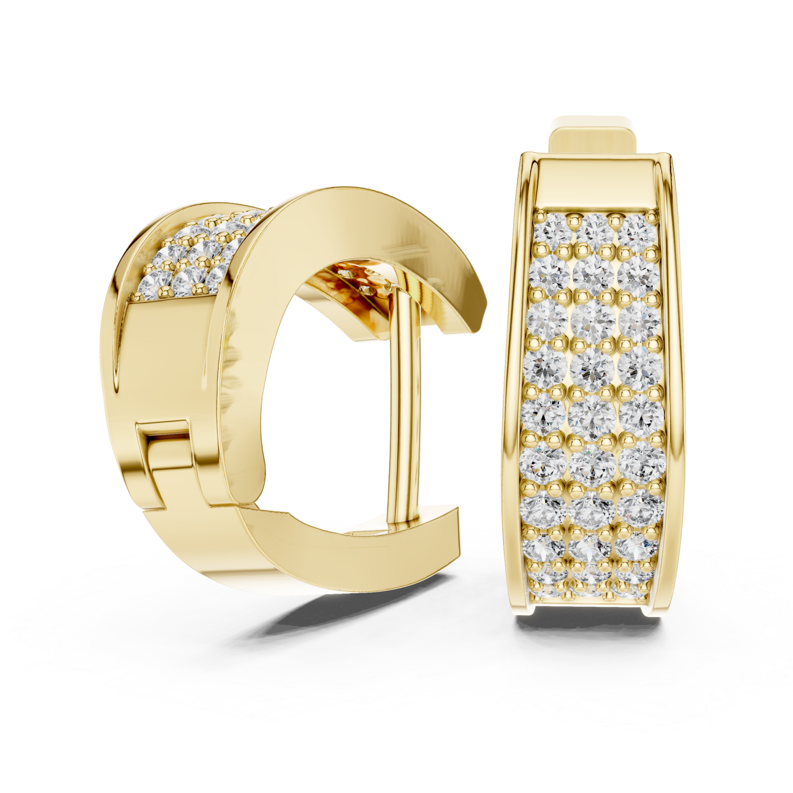  Gold Luminescent Arc Statement Earrings Left View