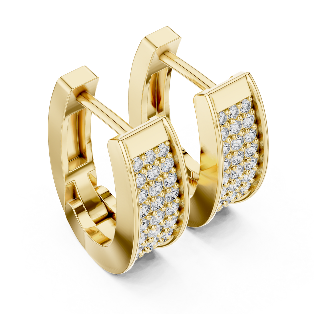 Gold Luminescent Arc Statement Earrings Right View